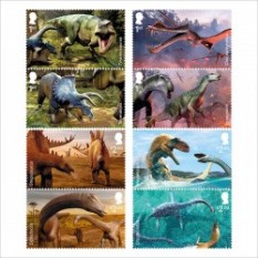 英国2024年恐竜時代切手8種