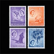 セイシェル1954-57年エリザベス女王2世普通切手4種