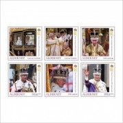 オルダニー島2023年チャールズ国王戴冠式切手6種