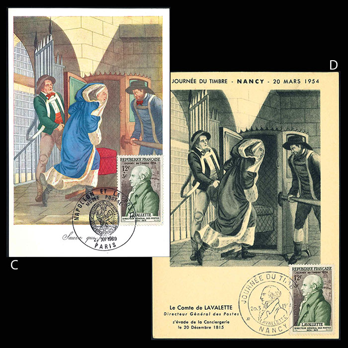フランス1954年切手の日:ラバレットマキシマムカード
