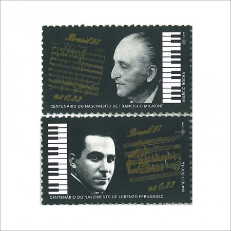 ブラジル1997年作曲家生誕100年記念切手2種