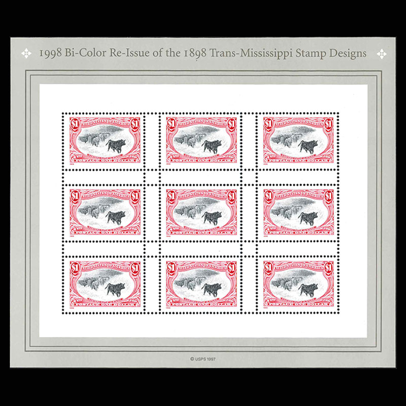 アメリカ1998年トランス・ミシシッピ博記念切手100年シート2種