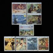 ルワンダ1980年泰西名画切手9種完(消印付)