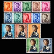 香港1962年エリザベス女王普通切手15種