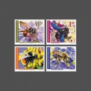リヒテンシュタイン2022年野生のミツバチ切手4種
