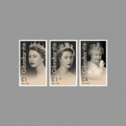 ジブラルタル2023年エリザベス女王追悼切手3種