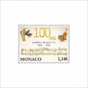 モナコ2022年レーニエ3世音楽学校100年切手1種