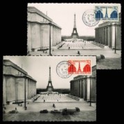 フランス1951年第6回国連会議マキシマムカード2枚組