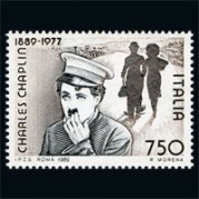 イタリア1989年チャーリー・チャップリン生誕100年切手1種