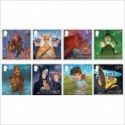 英国2023年ディスクワールド切手8種