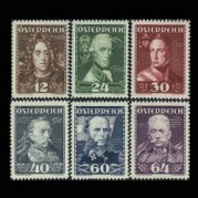 オーストリア1935年軍事指導者切手6種