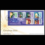 英国2022年クリスマス小型シート貼初日カバー
