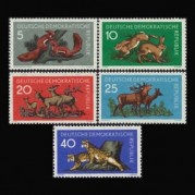 ドイツ(東ドイツ)1959年森の動物切手5種