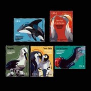 仏領南極2021年仏領南極地域のいきもの切手5種