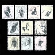 サンマリノ1976年エミリオグレコ素描画切手10種