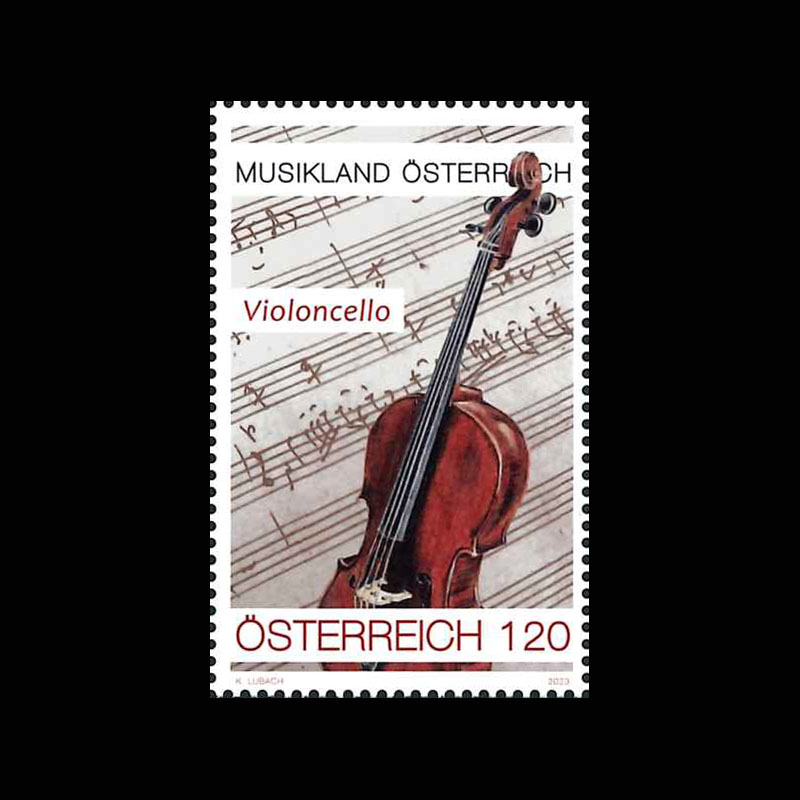 オーストリア2023年チェロ切手1種