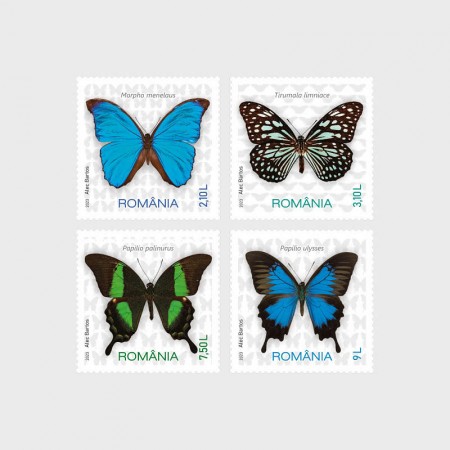 ルーマニア2023年蝶切手4種(再入荷)