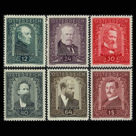 オーストリア1932年芸術家切手6種