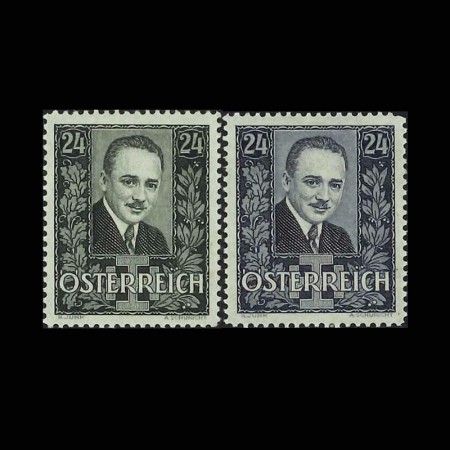 オーストリア1934年政治家ドルフース追悼切手2種