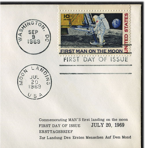 アメリカ1969年人類月面に立つ記念切手カバー