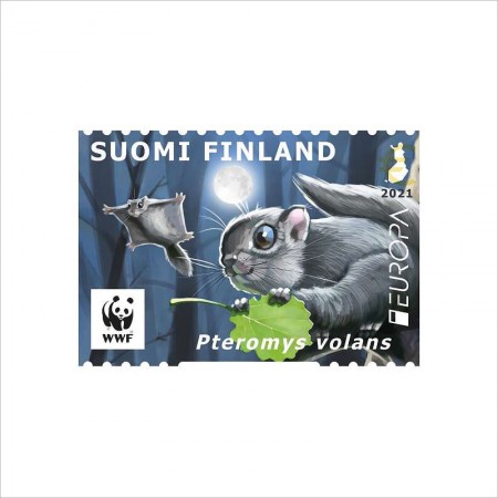 フィンランド2021年ヨーロッパ切手:エゾモモンガ1種