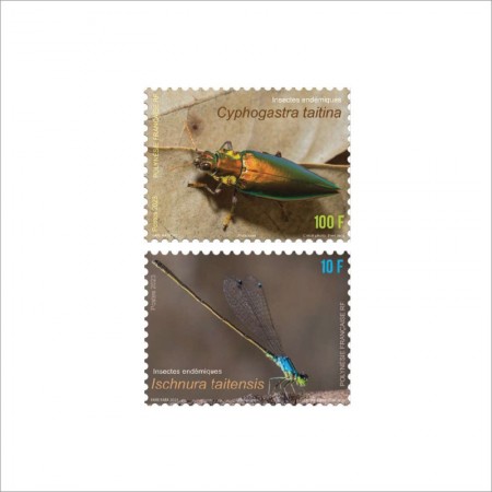 仏領ポリネシア2023年昆虫切手2種
