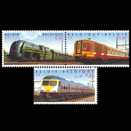 ベルギー2001年鉄道切手:国鉄75年切手3種