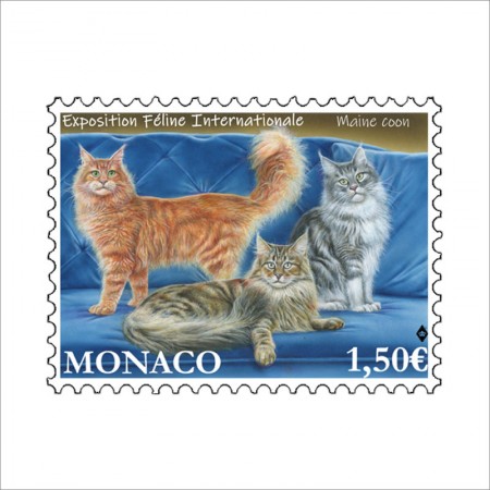 モナコ2021年国際キャット・ショウ切手1種