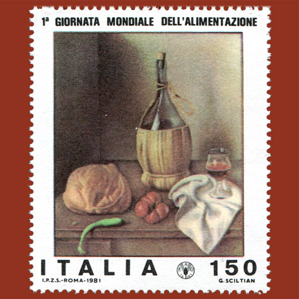 イタリア1981年グレゴリー・スキルティンの静物画切手1種