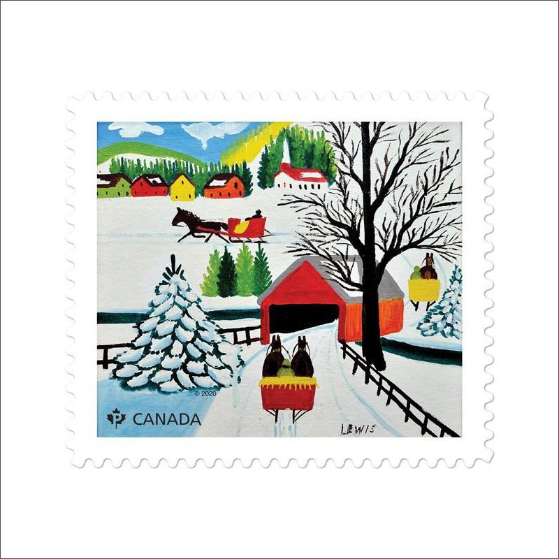 カナダ2020年クリスマス:モード・ルイス画P切手1種